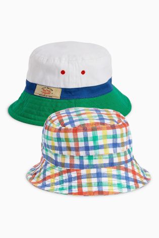 Multi Plain and Check Fisherman Hats Two Pack (Younger Boys)